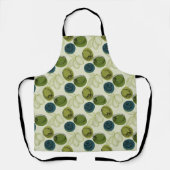 グリーンオリーブスケッチスケッチパターンキッチン エプロン (正面)