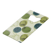 グリーンオリーブスケッチスケッチパターンキッチン クレジットカード栓抜き (正面アングル)