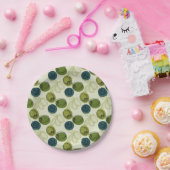 グリーンオリーブスケッチスケッチパターンキッチン ペーパープレート (パーティー)