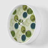 グリーンオリーブスケッチスケッチパターンキッチン 壁時計 (傾斜)