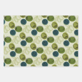 グリーンオリーブスケッチスケッチパターン ラッピングペーパーシート (正面)