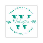 グリーンオリーブブランチファミリーネーム差出人住所 セルフインキングスタンプ (デザイン)