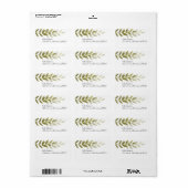 グリーンオリーブブランチ差出人住所ラベル ラベル (フルシート)