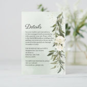グリーンオリーブリースホワイトローズ結婚ズ詳細 エンクロージャーカード (スタンド正面)