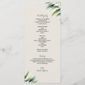 グリーンオリーブリーフボーンホワイト&金ゴールドプログ素朴ラム プログラム (裏面)