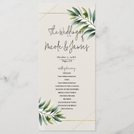 グリーンオリーブリーフボーンホワイト&金ゴールドプログ素朴ラム プログラム