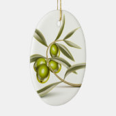 グリーンオリーブ枝 セラミックオーナメント (右)