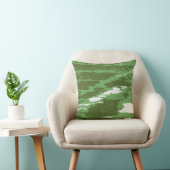 グリーンオリーブ白抽象芸術波レトロ枕 クッション (椅子)