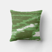 グリーンオリーブ白抽象芸術波レトロ枕 クッション (裏面)