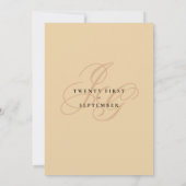 グリーンオレンジアイボリーサンセットモノグラムイニシャル結婚ズ 招待状 (裏面)