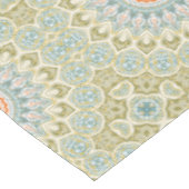 グリーンオレンジアンドブルーマンダラデザイン万華鏡のように千変万化するパターン テーブルクロス (アングル)