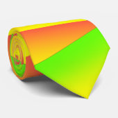 グリーンオレンジイエローグラデーションアビス抽象芸術アート ネクタイ (ロール)