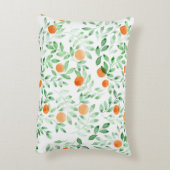 グリーンオレンジタンジェリンプロヴァンスウォーターカラー アクセントクッション (裏面(縦))