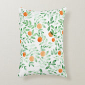 グリーンオレンジタンジェリンプロヴァンスウォーターカラー アクセントクッション (正面(垂直))