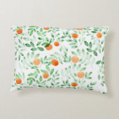 グリーンオレンジタンジェリンプロヴァンスウォーターカラー アクセントクッション (裏面)