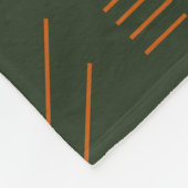 グリーンオレンジテラコッタゴージャス幾何学模様 フリースブランケット (角)