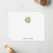 グリーンオレンジピンクかわいいベビータイガーフラットノートカード ノートカード (正面/裏面インサイチュ)