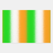 グリーンオレンジホワイト – セントパトリックの日ストライプ ラッピングペーパーシート (正面2)