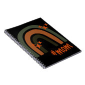 グリーンオレンジボヘミアンパーソナライズされたレインボー#mom ノートブック (右側)