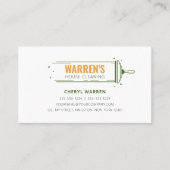 グリーンオレンジミニマリストハウスキーパーハウスクリーニング 名刺 (正面)