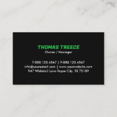 グリーンオレンジロモダンーン気に造園サービス 名刺 (裏面)