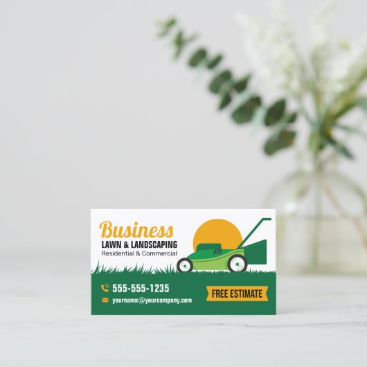 グリーンオレンジローン&造園サービス 名刺 (スタンド正面)