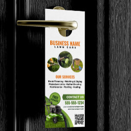 グリーンオレンジ気に芝生造園草刈りサービス ドアノブサイン