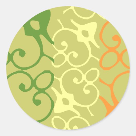 グリーンオレンジ白アイリッシュ国旗の封筒シール ラウンドシール (正面)