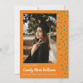 グリーンオレンジ紙吹雪卒業発表 招待状 (正面)