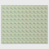 グリーンオレンジ色の水色クレーンダンプトラック文字名 ラッピングペーパー (フラット)