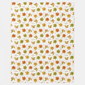 グリーンオレンジ金ゴールド秋落下離れ フリースブランケット (正面)