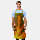 グリーンオレンジ&イエロー《植物》アスペンリーフ#1 エプロン (着用した状態)