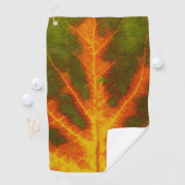 グリーンオレンジ&イエロー《植物》アスペンリーフ#1 ゴルフタオル (インサイチュ)
