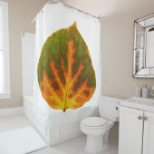 グリーンオレンジ&イエロー《植物》アスペンリーフ#1 シャワーカーテン (インサイチュ)