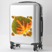 グリーンオレンジ&イエロー《植物》アスペンリーフ#1 シール (スーツケース)