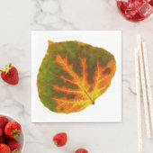 グリーンオレンジ&イエロー《植物》アスペンリーフ#1 スタンダードランチョンナプキン (インサイチュ)