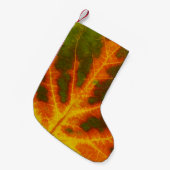 グリーンオレンジ&イエロー《植物》アスペンリーフ#1 スモールクリスマスストッキング (正面 (吊り時))
