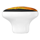 グリーンオレンジ&イエロー《植物》アスペンリーフ#1 セラミックノブ (側面)