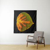 グリーンオレンジ&イエロー《植物》アスペンリーフ#1 タペストリー (インサイチュ(横))