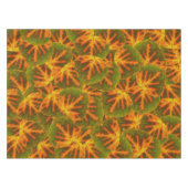グリーンオレンジ&イエロー《植物》アスペンリーフ#1 テーブルクロス (正面(横))