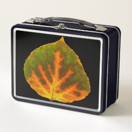 グリーンオレンジ&イエロー《植物》アスペンリーフ#1 メタルランチボックス