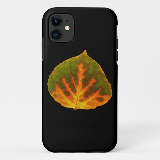 グリーンオレンジ&イエロー《植物》アスペンリーフ#1 Case-Mate iPhoneケース (裏面)