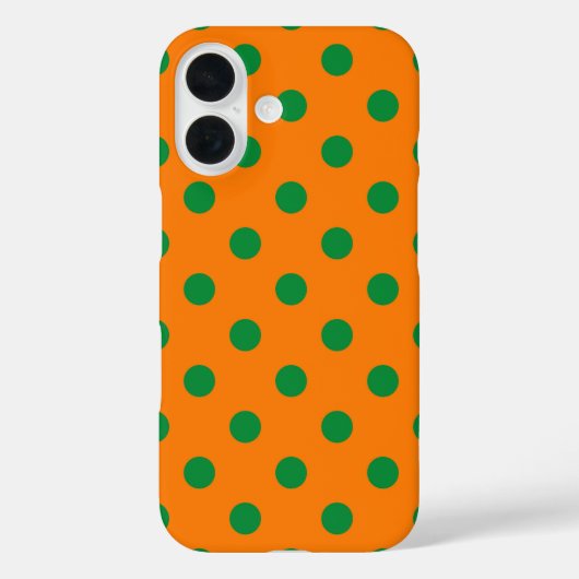 グリーンオンオレンジ水玉模様パターンデザイン Case-Mate iPhoneケース (裏面)
