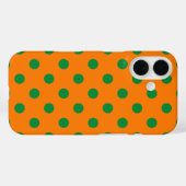 グリーンオンオレンジ水玉模様パターンデザイン Case-Mate iPhoneケース (裏面 (横))