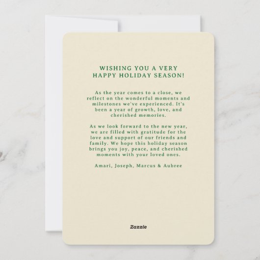 グリーンオンクリームシンプルホタテのフォトフレーム シーズンカード (裏面)