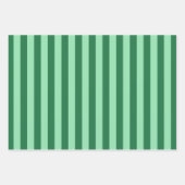 グリーンオングリーンのストライプ ラッピングペーパーシート (正面3)