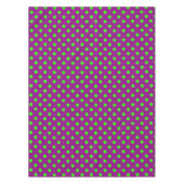 グリーンオンパープル水玉模様パターンデザイン テーブルクロス (正面)