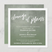 グリーンオンブレ 結婚式延期 計画変更 お知らせカード 招待状 (正面/裏面)