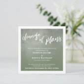 グリーンオンブレ 結婚式延期 計画変更 お知らせカード 招待状 (スタンド正面)