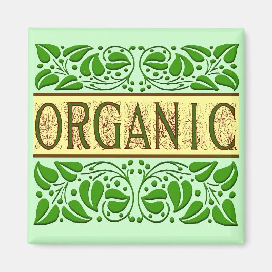 グリーンオーガニックスローガン磁石 マグネット (正面)